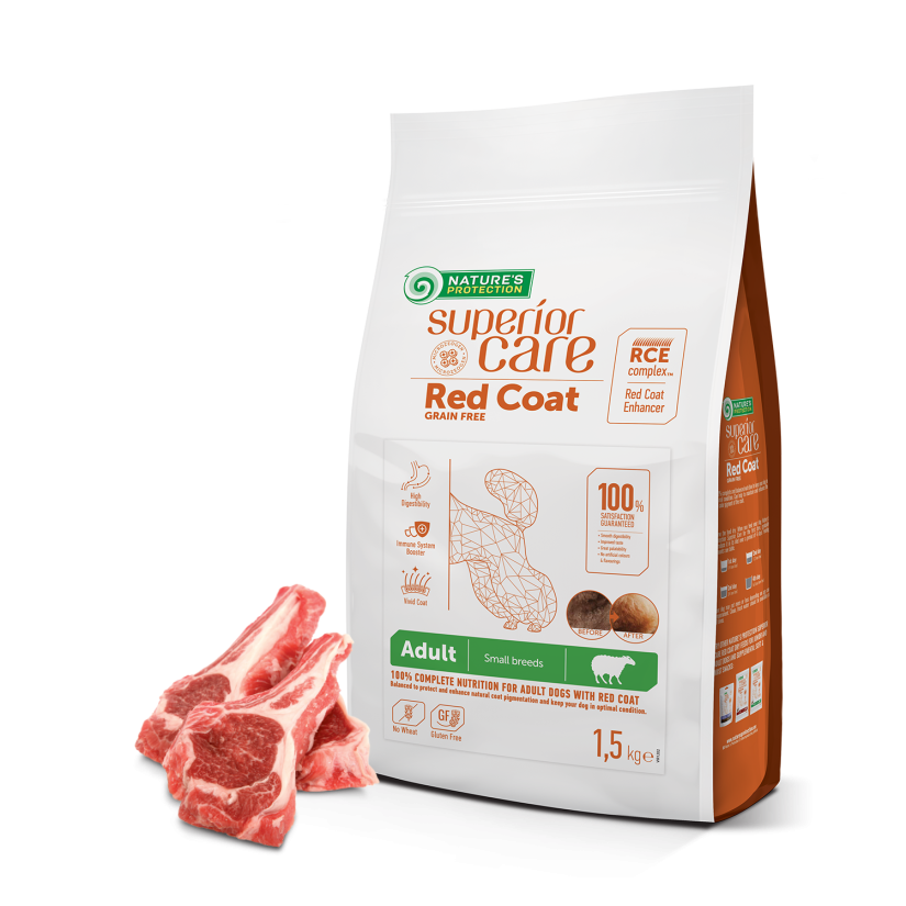 &lt;b&gt;Nature&#039;s Protection Superior Care&lt;/b&gt;
Red coat dry food for brown and red coated dogs